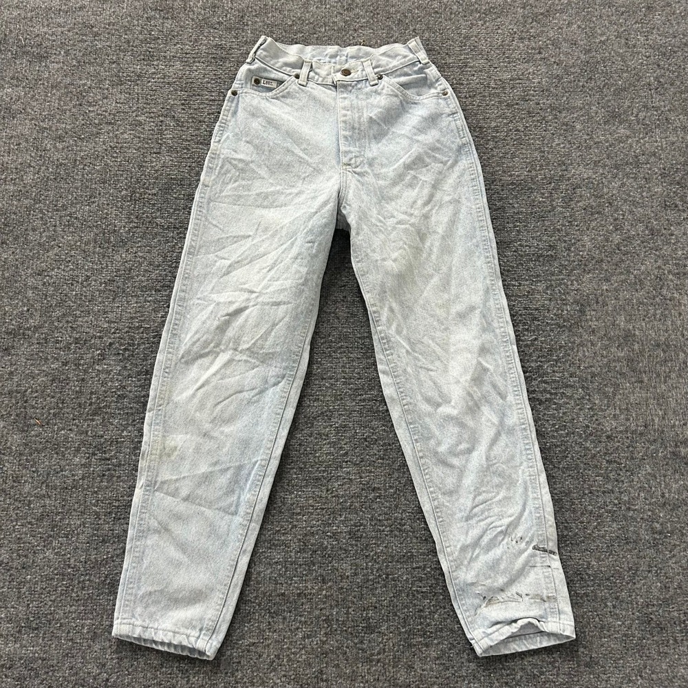 Lee Jeans Womens Size 3 Light Wash High Waisted Tapered om Denim USA Made Flawed